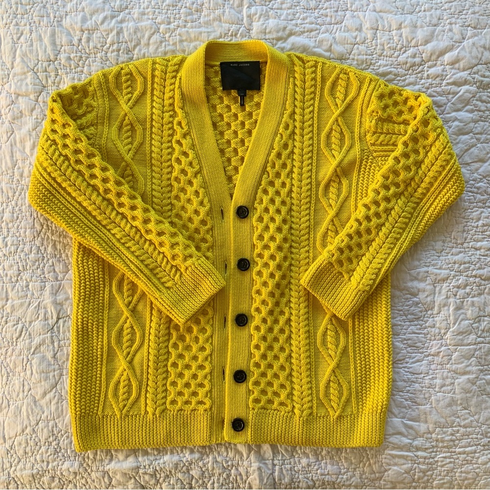 Marc Jacobs Yellow Wool Cardigan Sweater